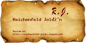 Reichenfeld Jolán névjegykártya